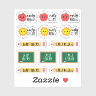 Vroeg Vrijgave School Docent Student Kalender Sticker