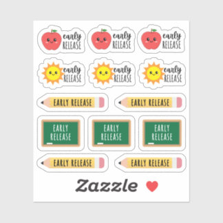 Vroeg Vrijgave School Docent Student Kalender  Sticker