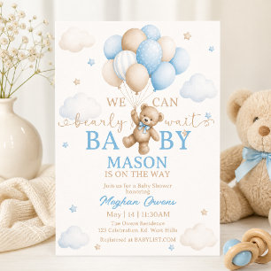 vroeg Wait Baby Shower Teddy Bear Baby Kaart