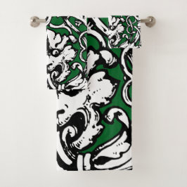 Vroege 20e Eeuwse Knotwerk Leeuw Bad Handdoek