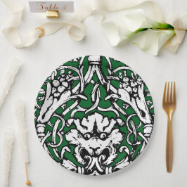 Vroege 20e Eeuwse Knotwerk Leeuw Papieren Bordje