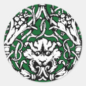 Vroege 20e Eeuwse Knotwerk Leeuw Ronde Sticker (Voorkant)