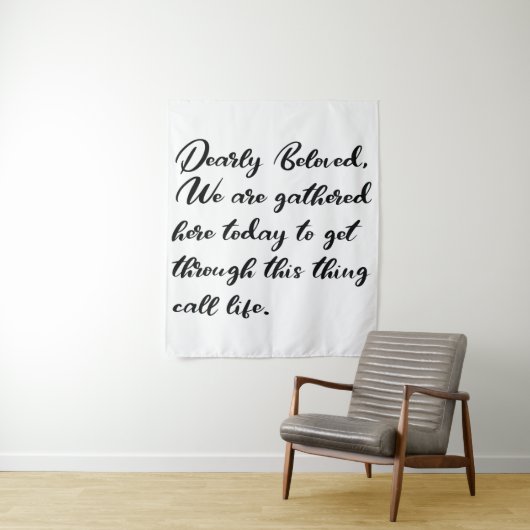 Vroege achtergronden, hier zijn we opgehaald wandkleed (In situ)