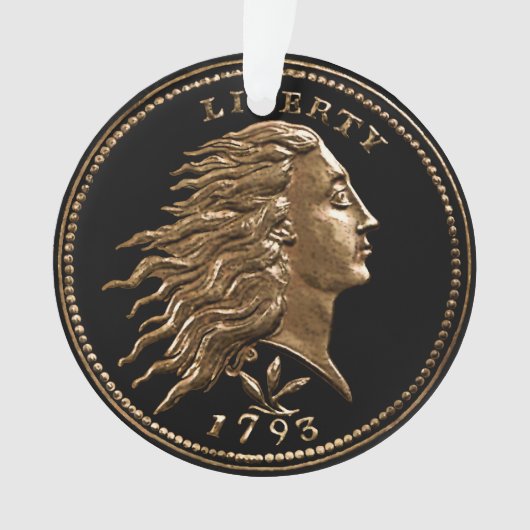 Vroege Amerikaanse Penny Ornament (voorkant)