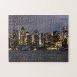 Vroege avond panoramisch uitzicht van Manhattan Legpuzzel
