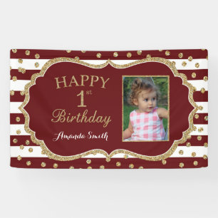 Vroege Banner Burgundy en Gold Photo