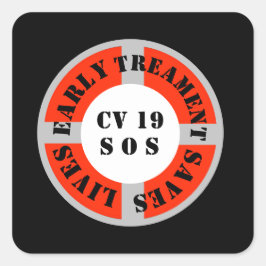 Vroege behandeling bespaart levens vierkante sticker