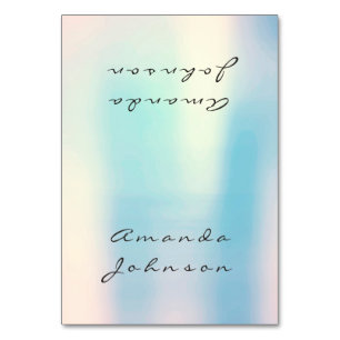 Vroege Blauwe Opal Peach roze Gold Speciaal Naam Kaart