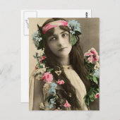 Vroege Bloem Kind Briefkaart (Voorkant / Achterkant)