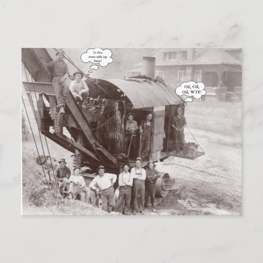 Vroege-bouwapparatuur kraanexploitant op de bemann briefkaart (Voorkant)