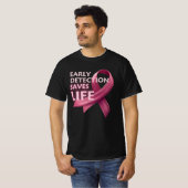 Vroege detectie redt levens - Roze lint T-shirt (Voorkant volledig)