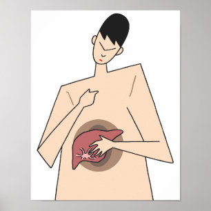 Vroege detectie van leverziekte. poster