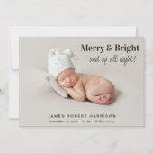 Vroege en heldere 5-fotokerstgeboorte aankondiging (Voorkant)