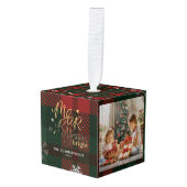 Vroege en heldere Feestdagen voor kerstmis Kubus Ornament (Voorkant hoekig)