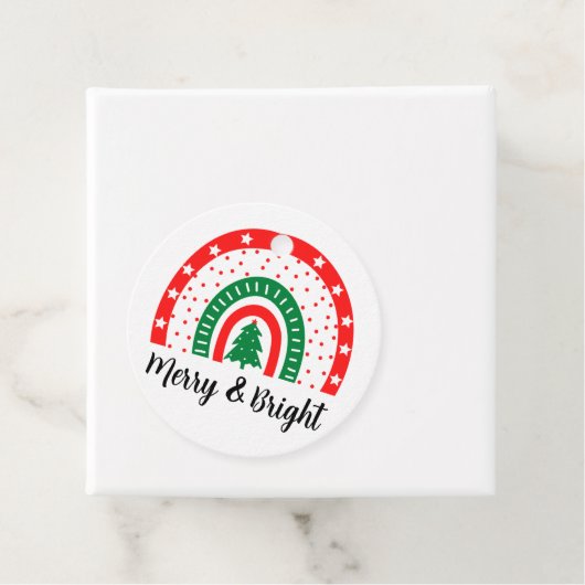 Vroege en heldere kersttassen bedankjes labels (In situ)