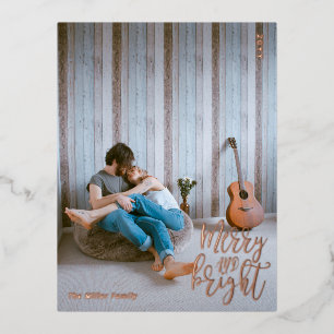 Vroege en heldere Roos voor kerstmis Folie Feestdagen Briefkaart