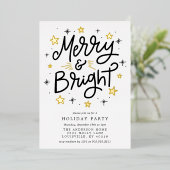 Vroege en lichte zwarte feestdag F Folie Uitnodiging (Staand Voorkant)