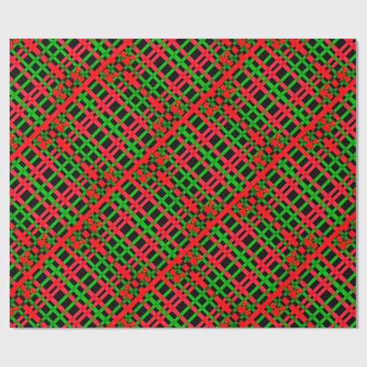 Vroege feestdag, modern, rood en groen cadeaupapier (Vlak)