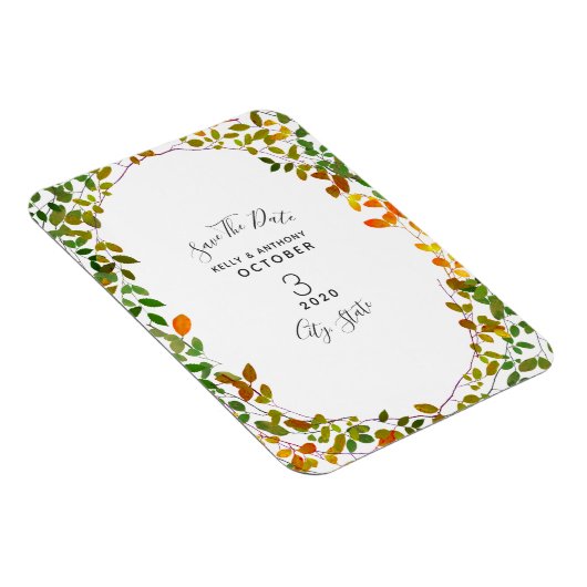 Vroege herfst botanische bruiloft sparen de datum magneet (Rechterzijde)