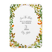 Vroege herfst botanische bruiloft sparen de datum magneet (Verticaal)