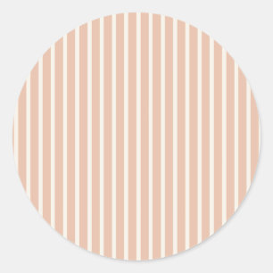 Vroege Herfst Verfijnde Strepen Warm Abrikoos Ronde Sticker