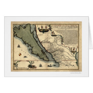 Vroege Kaart 1712 voor Californië en Mexico