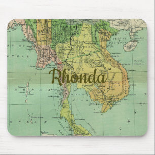 Vroege Kaart van Thailand Siam Muismat