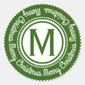 Vroege kerst Groene en Witte Vakantie om het even Ronde Sticker (Voorkant)