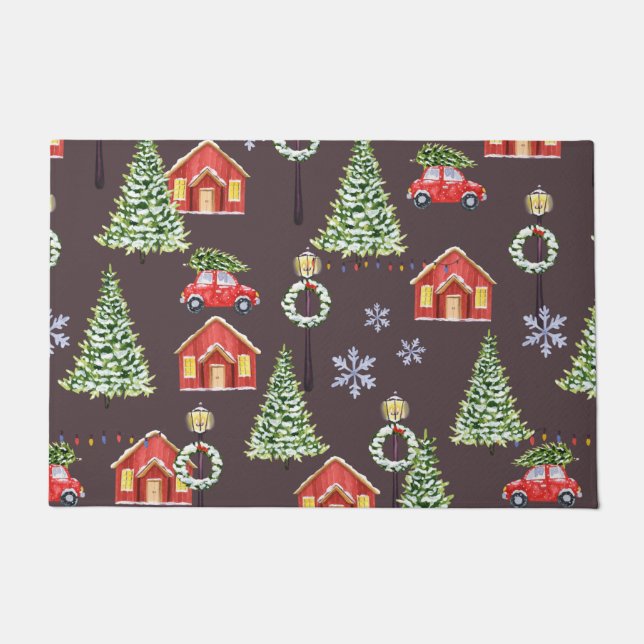 Vroege kerst met feestelijke feestdagen deurmat (Voorkant)