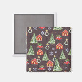 Vroege kerst met feestelijke feestdagen magneet (Voorkant / Achterkant)