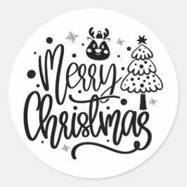 Vroege kerst minimalistische feestdag ronde sticker