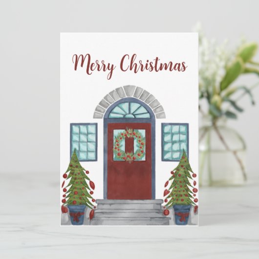 Vroege kerst uitnodiging (Staand voorkant)