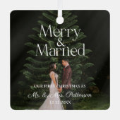 Vroege kerst van het huwelijk metalen ornament (Voorkant)