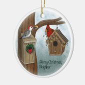 Vroege kerstak keramisch ornament (Links)