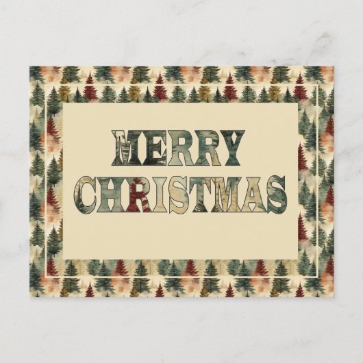 Vroege kerstbomen feestdagenkaart (Voorkant)