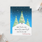 Vroege kerstbomen Haiku Modern Holiday Kaart (Voorkant / Achterkant in situ)