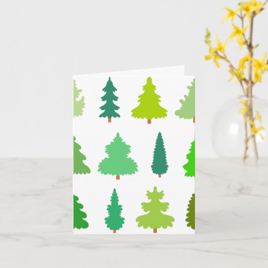 Vroege kerstbomen kaart (Gele Bloem)