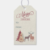 Vroege kerstbomen, Labels met deer Gift Cadeaulabel (Voorkant)