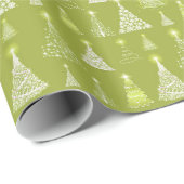 Vroege kerstbomen Pattern Green ID844 Cadeaupapier (Rol Hoek)