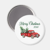 Vroege kerstboom Datum  Rode Vracht Magneet (Voorkant / Achterkant)