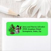 Vroege kerstboom en Snowman-Adresetiketten Etiket (Insitu)