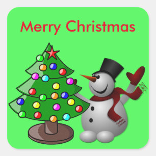 Vroege kerstboom en Snowman Stickers