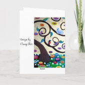 Vroege kerstboom met details van het leven feestdagen kaart (Achterkant)