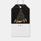 Vroege kerstboomkoorts - Zwarte foto Cadeaulabel (Achterkant)