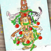 Vroege kerstBunnies Briefkaart