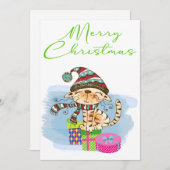 Vroege kerstcadeauillustratie feestdag Kaart (Voorkant / Achterkant)