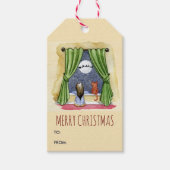 Vroege kerstcadeautjes voor kinderen en katten cadeaulabel (Voorkant)