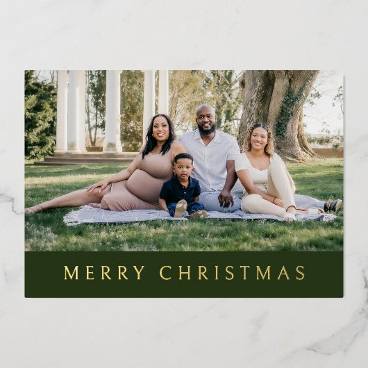 Vroege kerstfamilie Foto Folie Holiday Kaart (Voorkant)