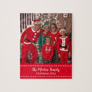 Vroege kerstfamilie Foto gepersonaliseerd Legpuzzel
