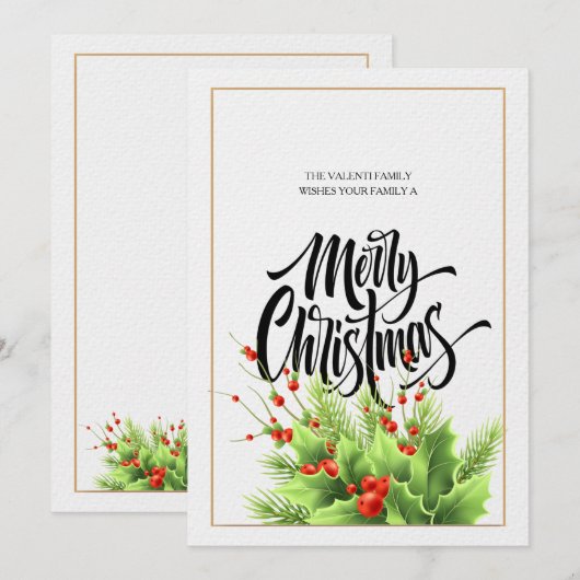 Vroege kerstfeestdag feestdagenkaart (Voorkant / Achterkant)